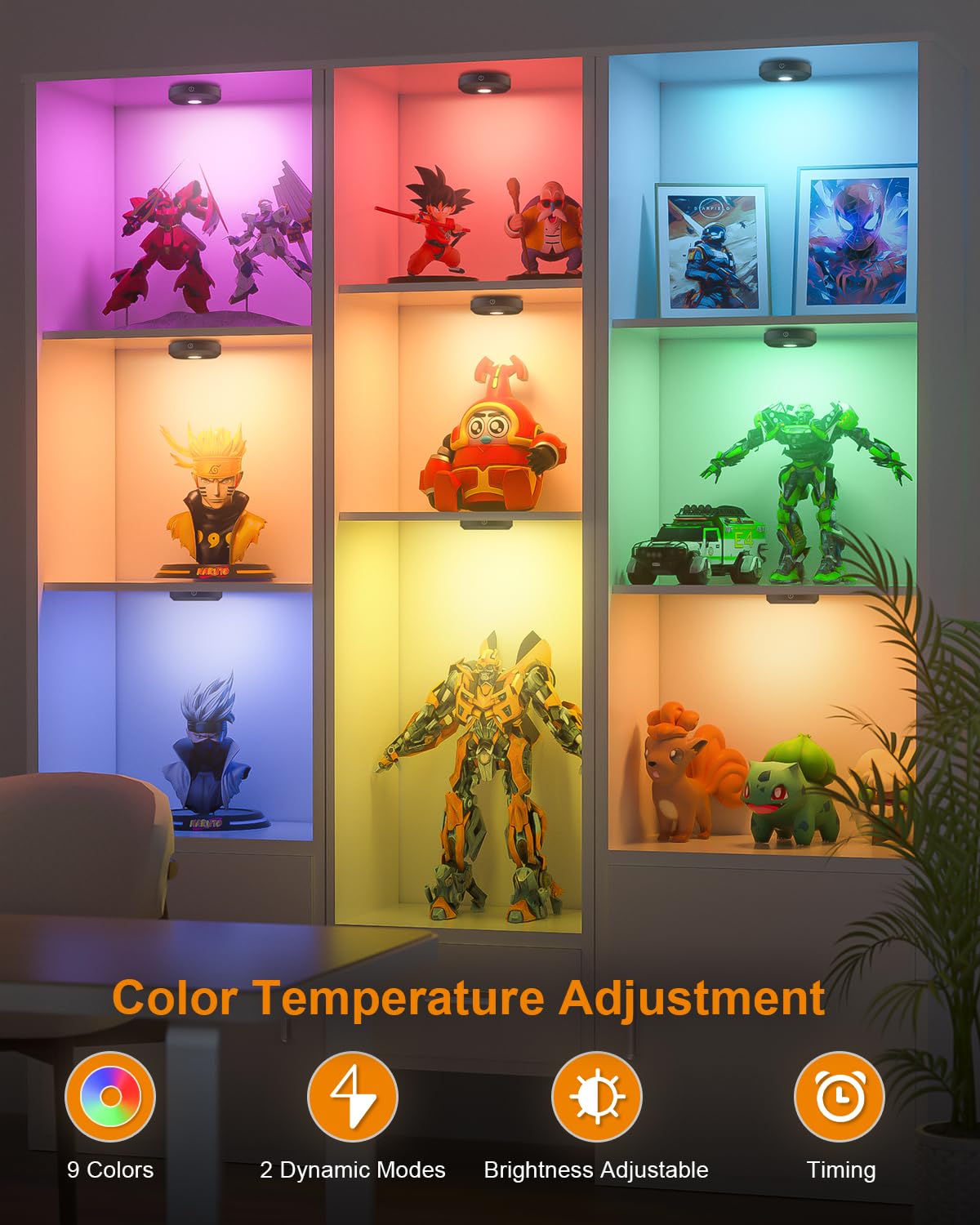WILLED RGB puck light with dimmable brightness for precise illumination.