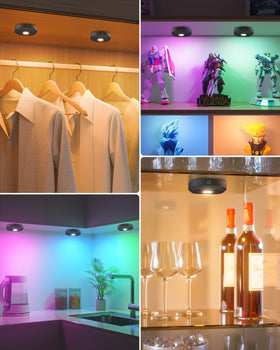 WILLED RGB under-cabinet light controlled via remote for convenient lighting.