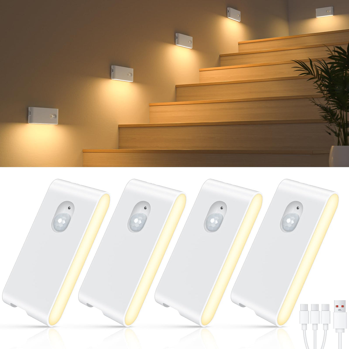 WILLED Stair Lights attach magnetically to stairs for safe, hands-free illumination.
