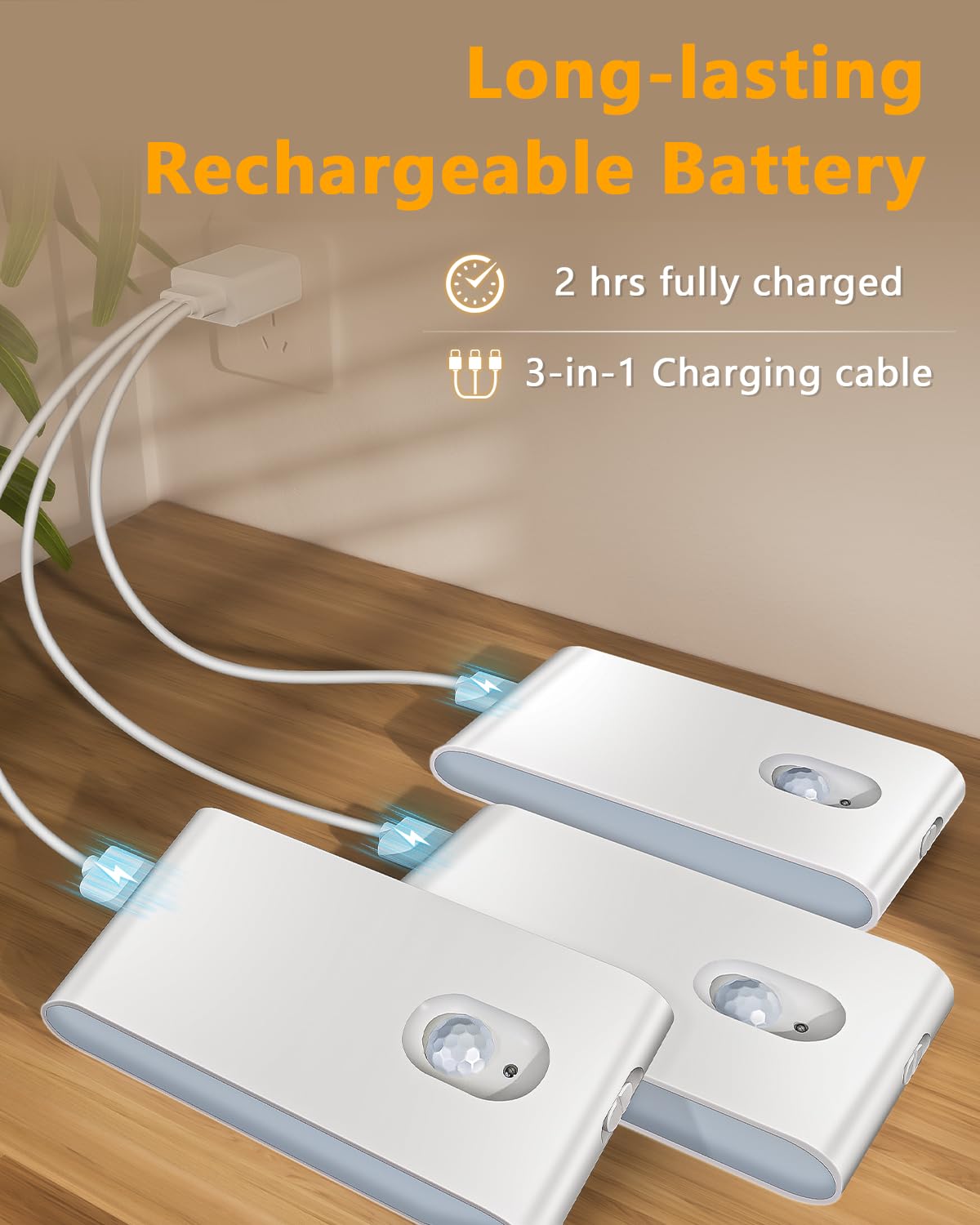 WILLED motion sensor detects movement up to 10 feet for automatic lighting.
