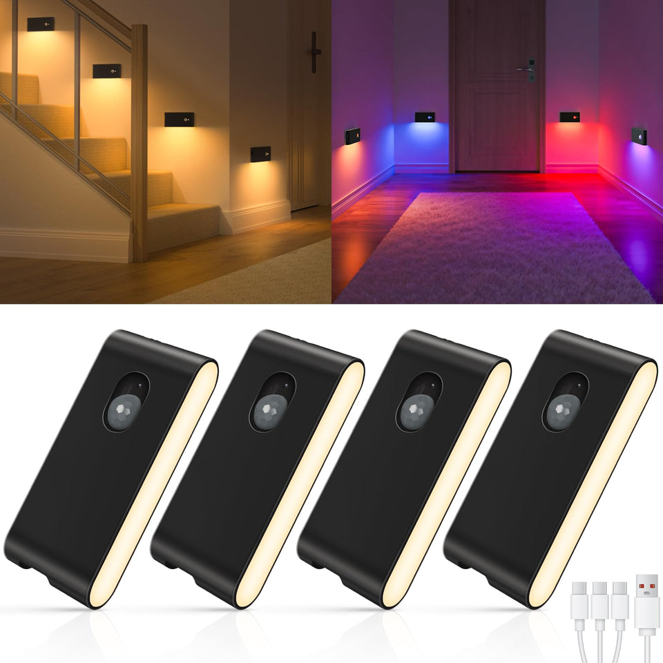 WILLED stair lights illuminate stairs with RGB and warm white glow for safe navigation.