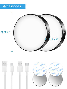 WILLED Tap Light magnetic back with adhesive sheet for flexible installs