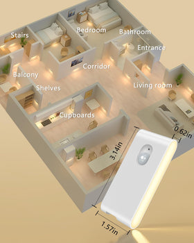 WILLED warm white ambient light creates a cozy hallway and bedroom.