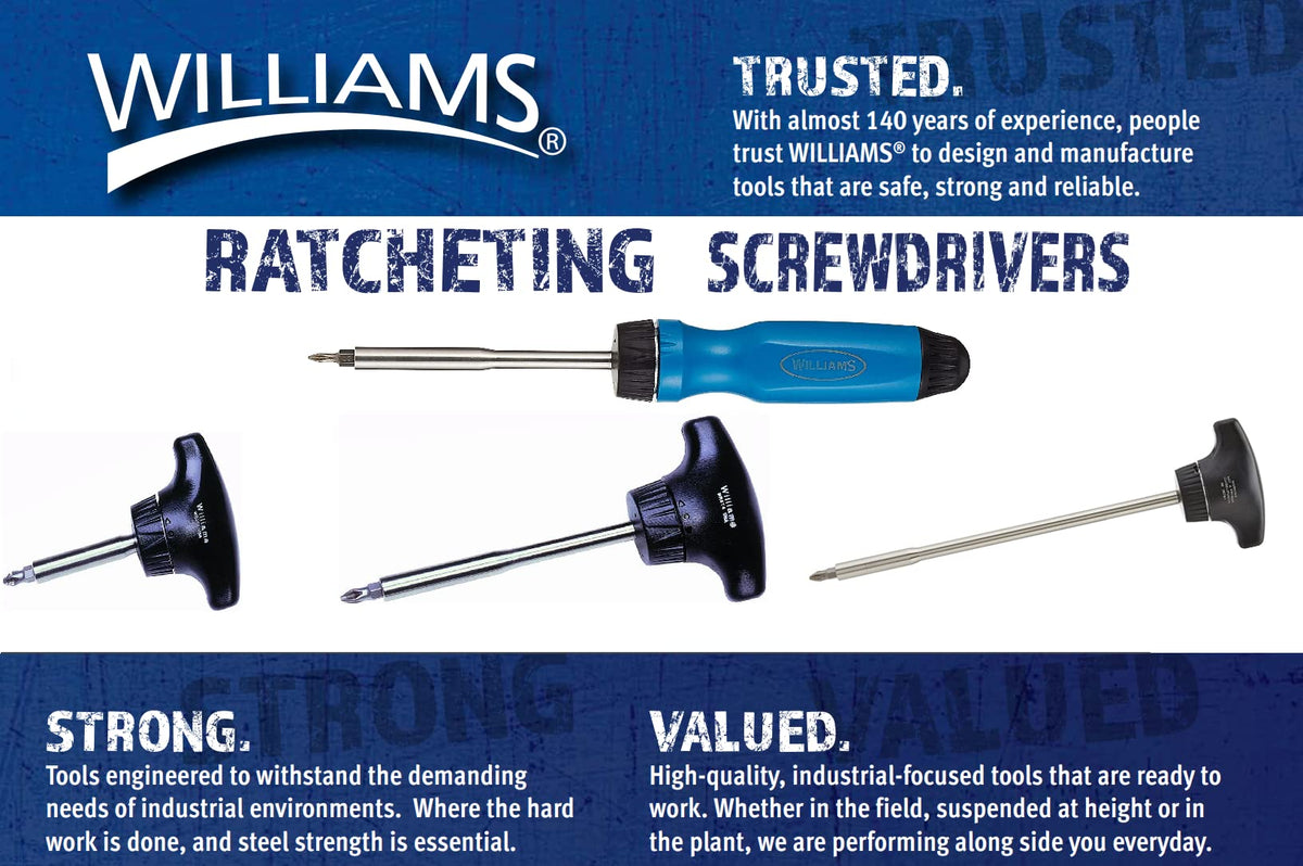 Williams JHWWRS-1 stainless steel shank preserves chrome finish during tough work.