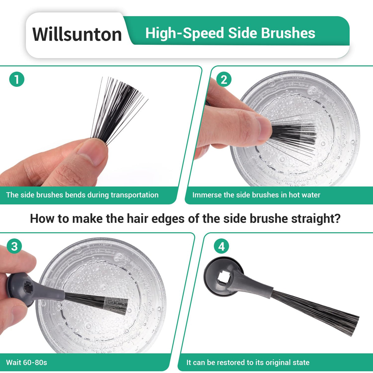 Willsunton AV2510S side brush 4 replacement enhances corner cleaning