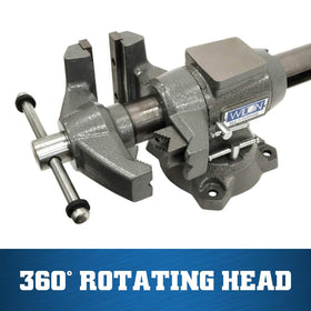 Wilton bench vise shows 30-degree indexing for quick, repeatable setups.
