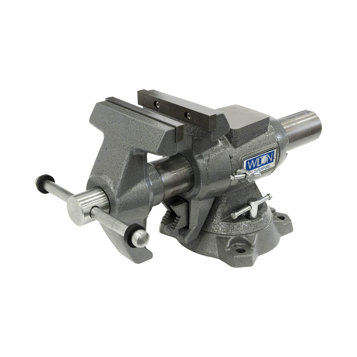Wilton Multi-Purpose Bench Vise 360-degree rotation head enables versatile clamping angles.