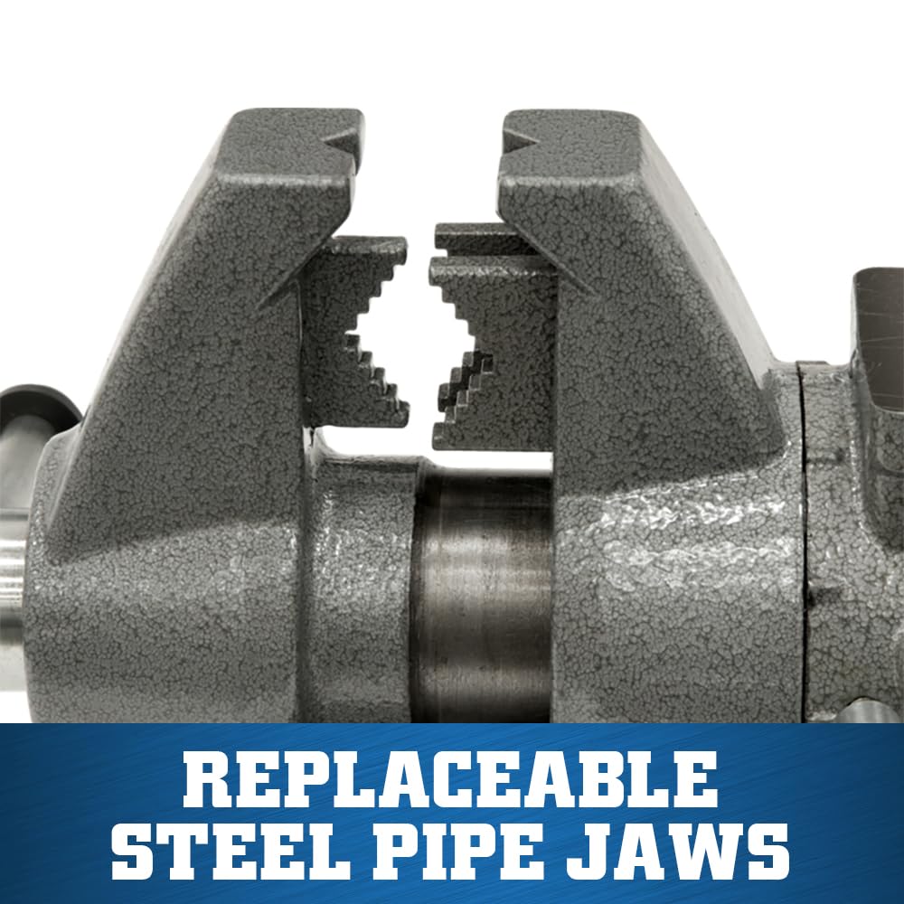V-jaws hold round stock vertically on Wilton vise for precise alignment.