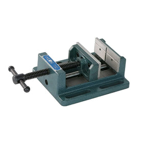 Wilton low-profile drill press vise with 4-inch jaws for compact setups.