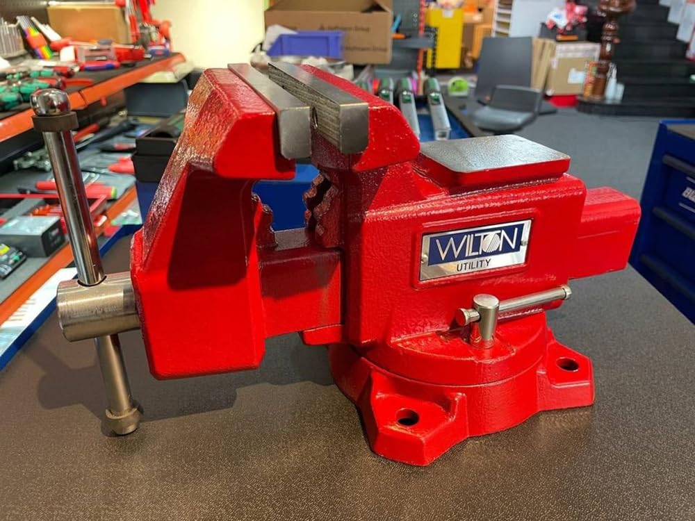 Wilton Utility Bench Vise in use for clamping and shaping tasks