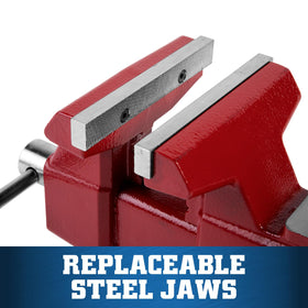 Wilton Utility Bench Vise jaws close-up illustrating replaceable hardened steel jaws