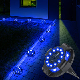 WILUX solar pathway light shows side blue LEDs to enhance border illumination.