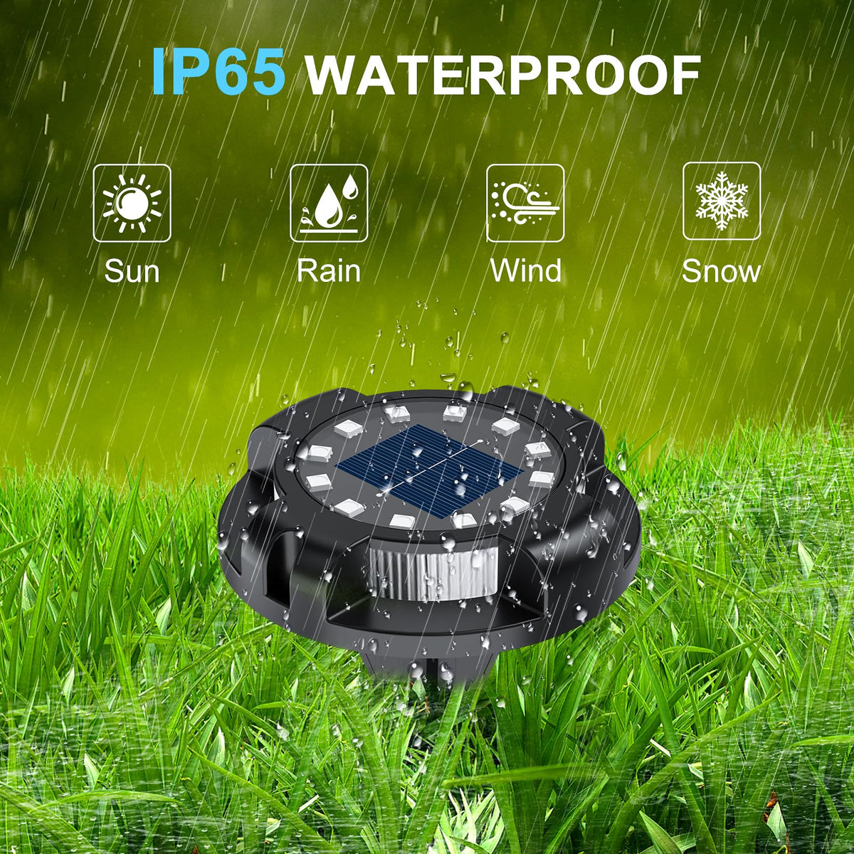 WILUX solar light with stake install for easy ground mounting along paths.