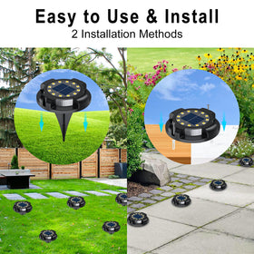 WILUX solar pathway lights at night illuminate drive and yard