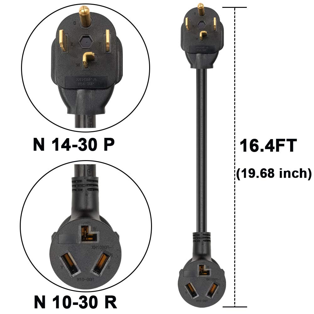 WimiSom 3-prong to 4-prong adapter for convenient outlet compatibility.