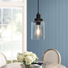 WimiSom pendant with matte black finish adds retro-modern glow