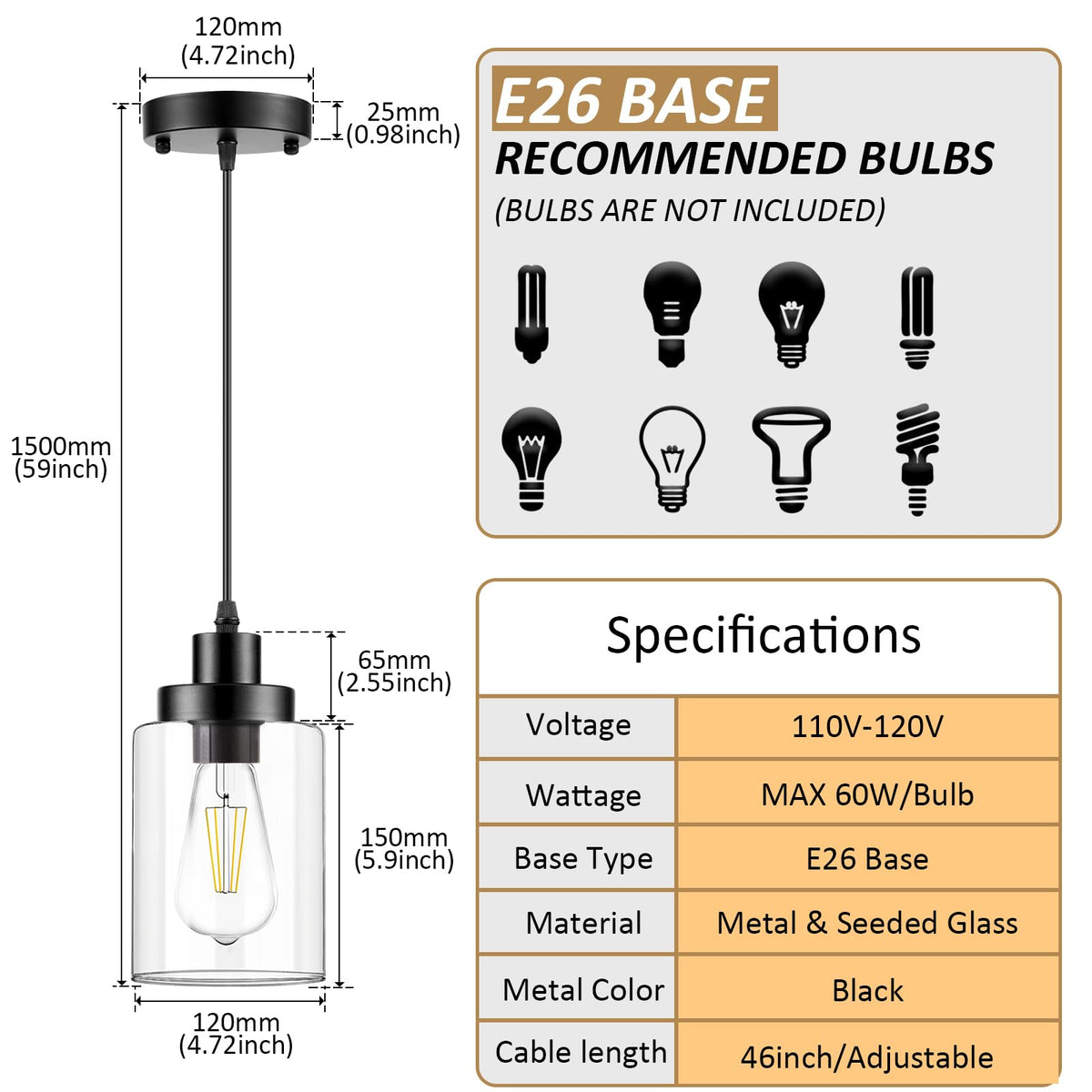 WimiSom pendant light showing adjustable cord height for flexible mounting