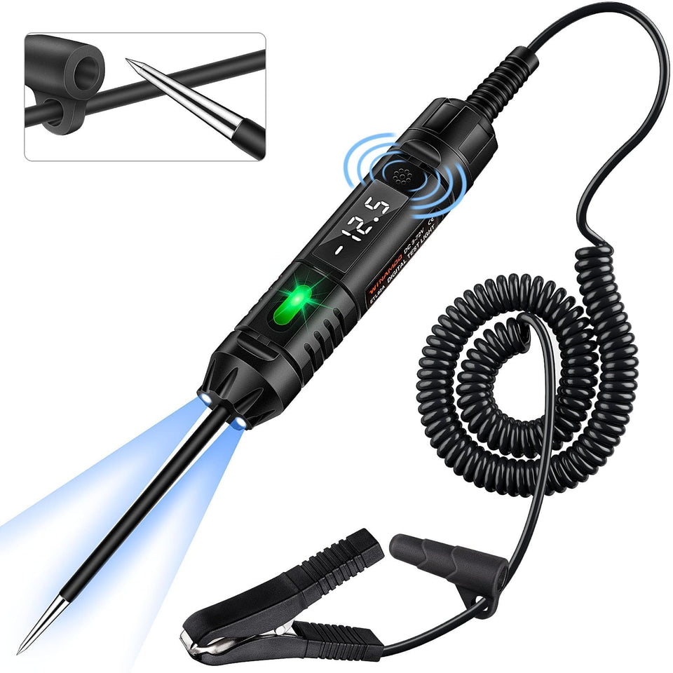 WINAMOO circuit tester with stainless-steel probe for safer measurements.