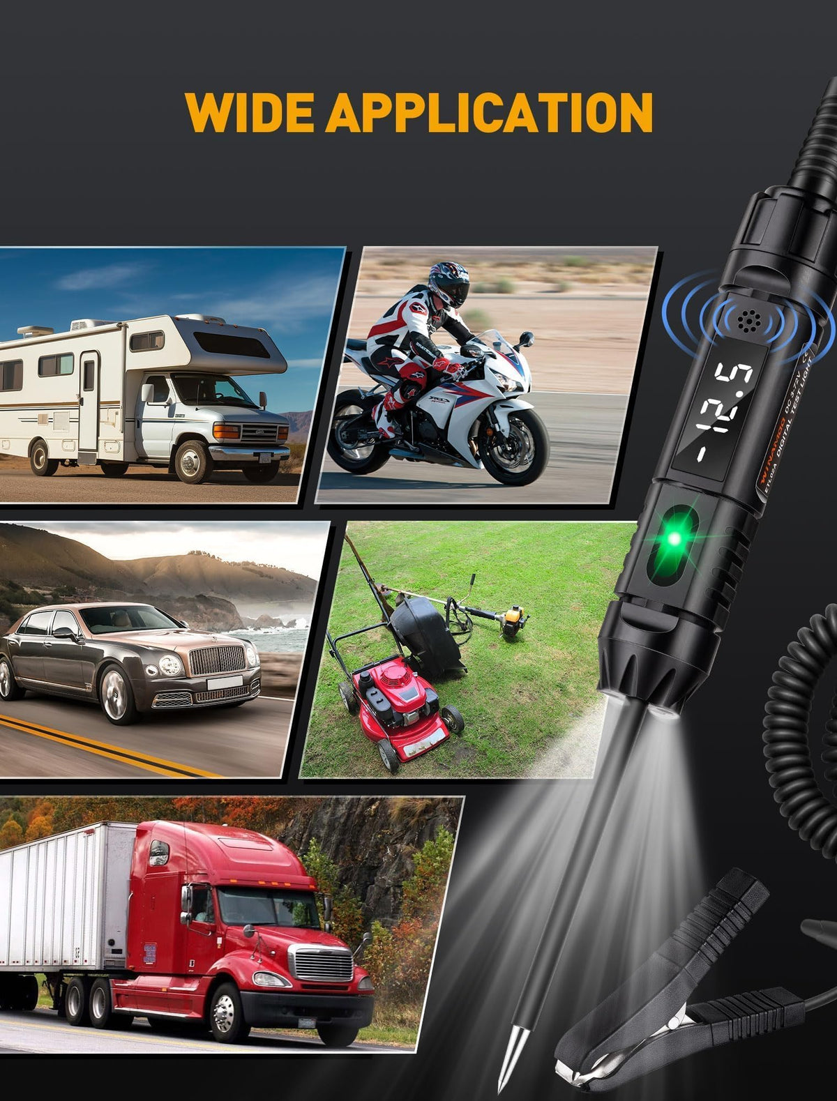 WINAMOO 142-inch spring wire extends reach during diagnostics.