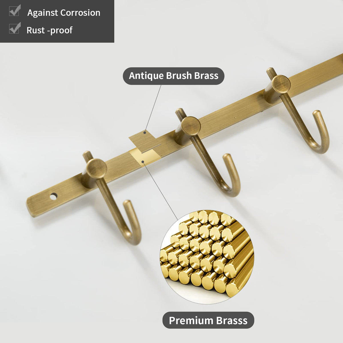 WINCASE antique-brushed-brass surface adds vintage appeal and daily rust resistance for bathrooms.