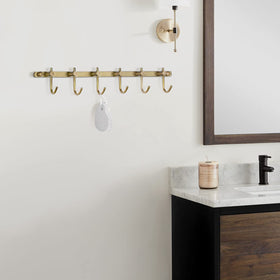 WINCASE brushed-brass finish wall-mount highlights antique style while keeping items organized.