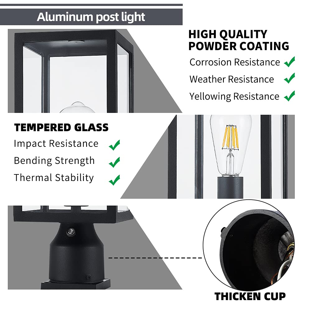 Windben outdoor aluminum lamp, side view, weather-resistant exterior for yard lighting.