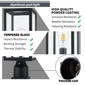 Windben outdoor aluminum lamp, side view, weather-resistant exterior for yard lighting.