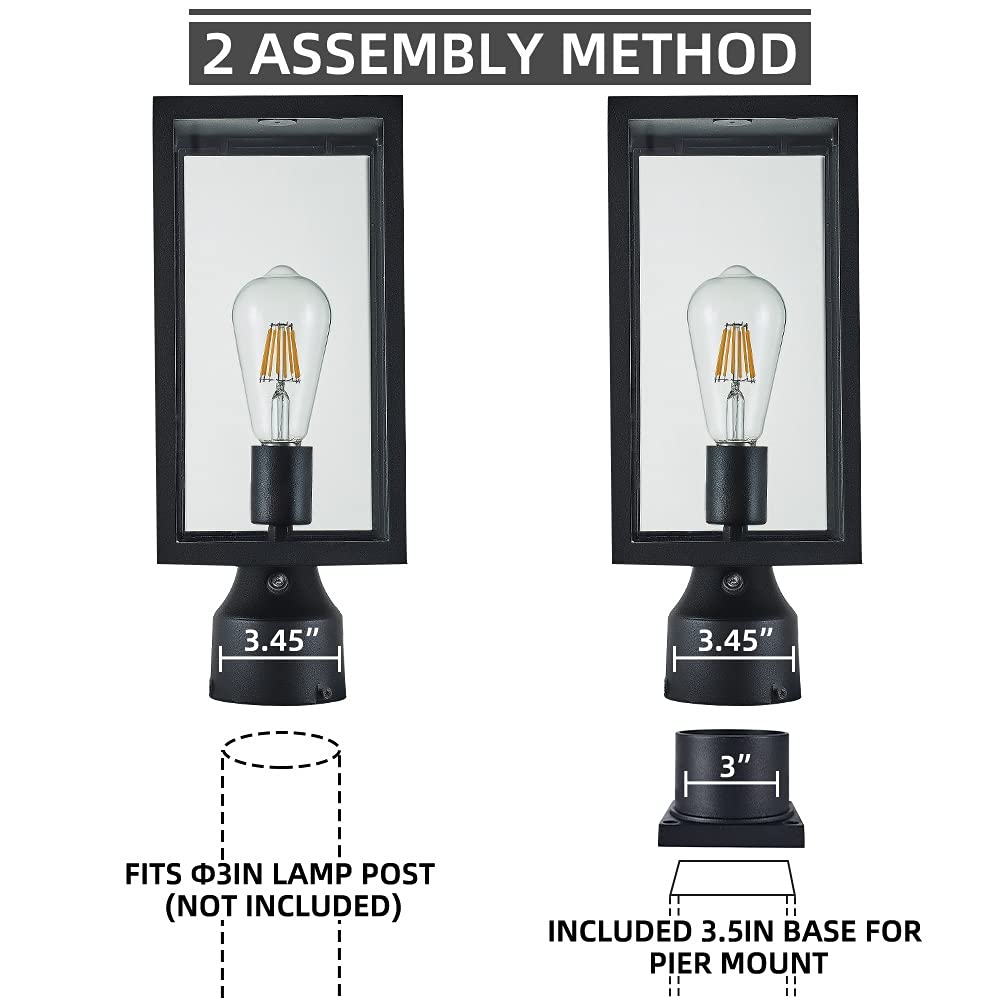 Windben outdoor post lantern, wet-location rated, reliable for patios and entrances.