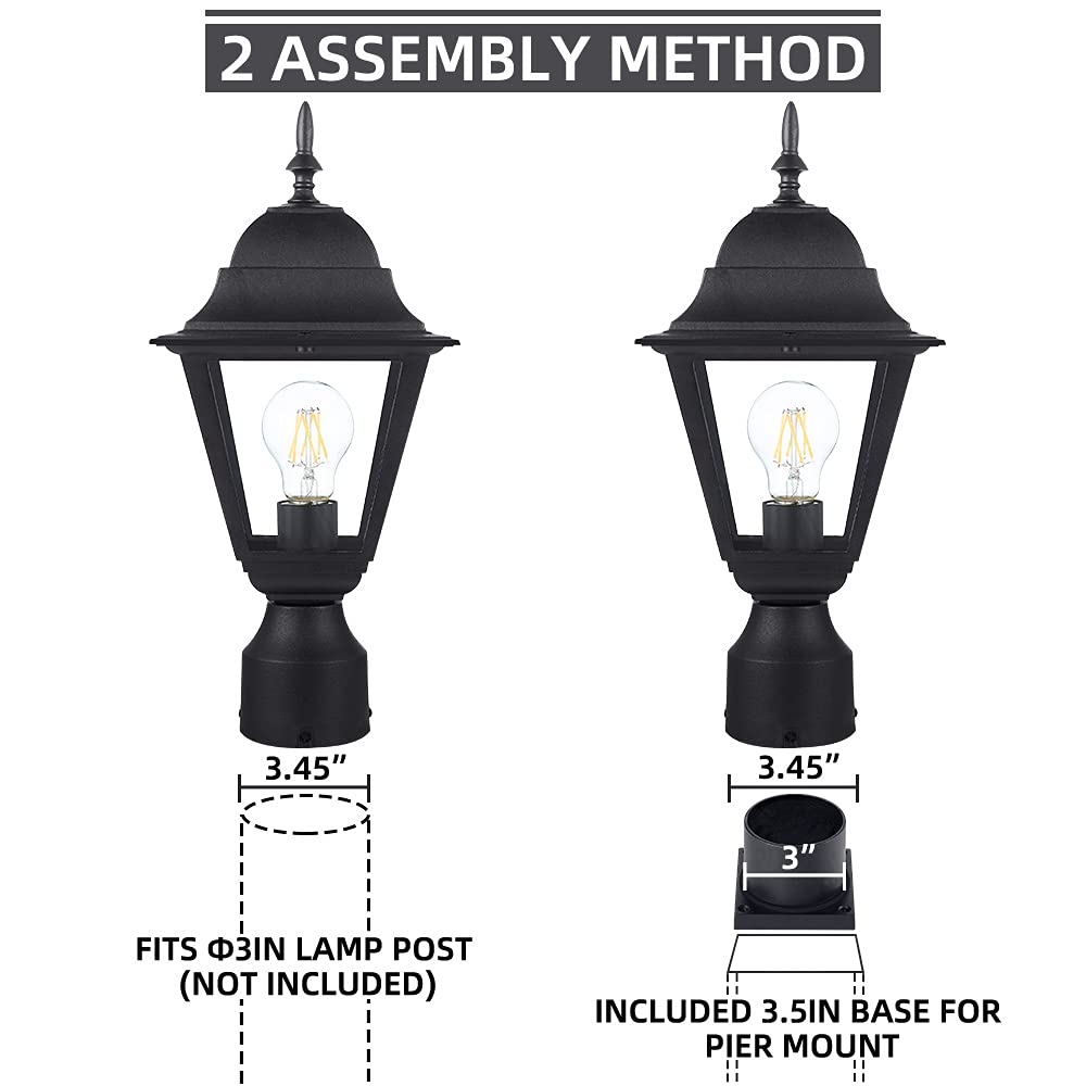 Windben box contents show post light, base, and manual for easy setup.