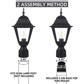 Windben box contents show post light, base, and manual for easy setup.