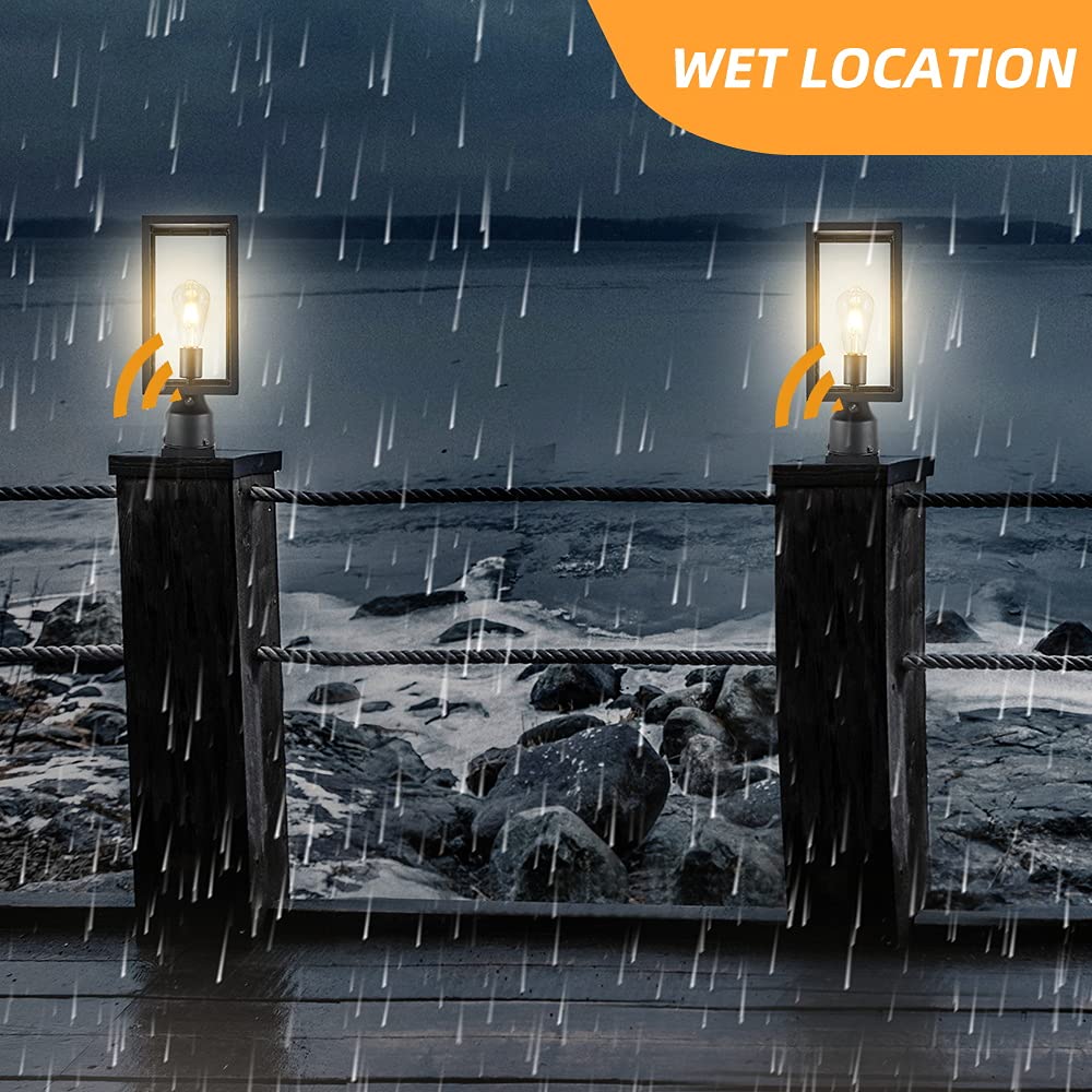 Windben 6-inch post light, top-down view, ideal for garden borders.