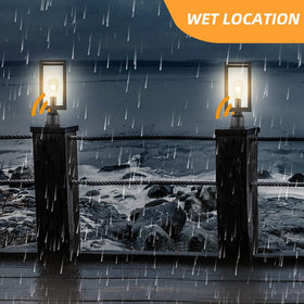 Windben 6-inch post light, top-down view, ideal for garden borders.