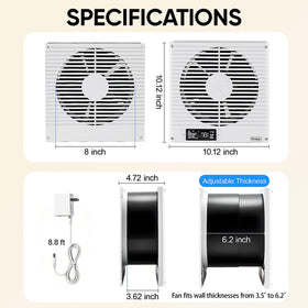 Windigaga through-wall fan interior duct illustrating efficient air transfer.