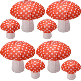 Windspeed mushroom lantern 8inch set hanging display for vibrant party ambience.