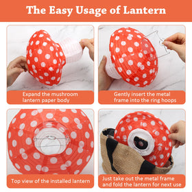 Windspeed mushroom lanterns are reusable and simple to store for future celebrations.