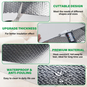 Winemana reflective foil closeup highlights tear-resistant aluminum layer for durability.