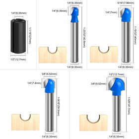 Wingsflee Core Box Router Bit Round Nose 1/2 inch for wide grooves