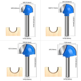 Wingsflee Core Box Router Bit Round Nose 3/8 inch for clean profiles