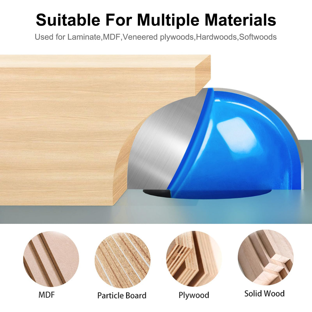 Wingsflee Core Box Router Bit Round Nose 5/16 inch for smooth cuts