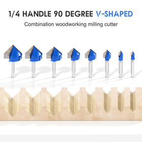Wingsflee V-groove bit 90deg shown with included storage case.