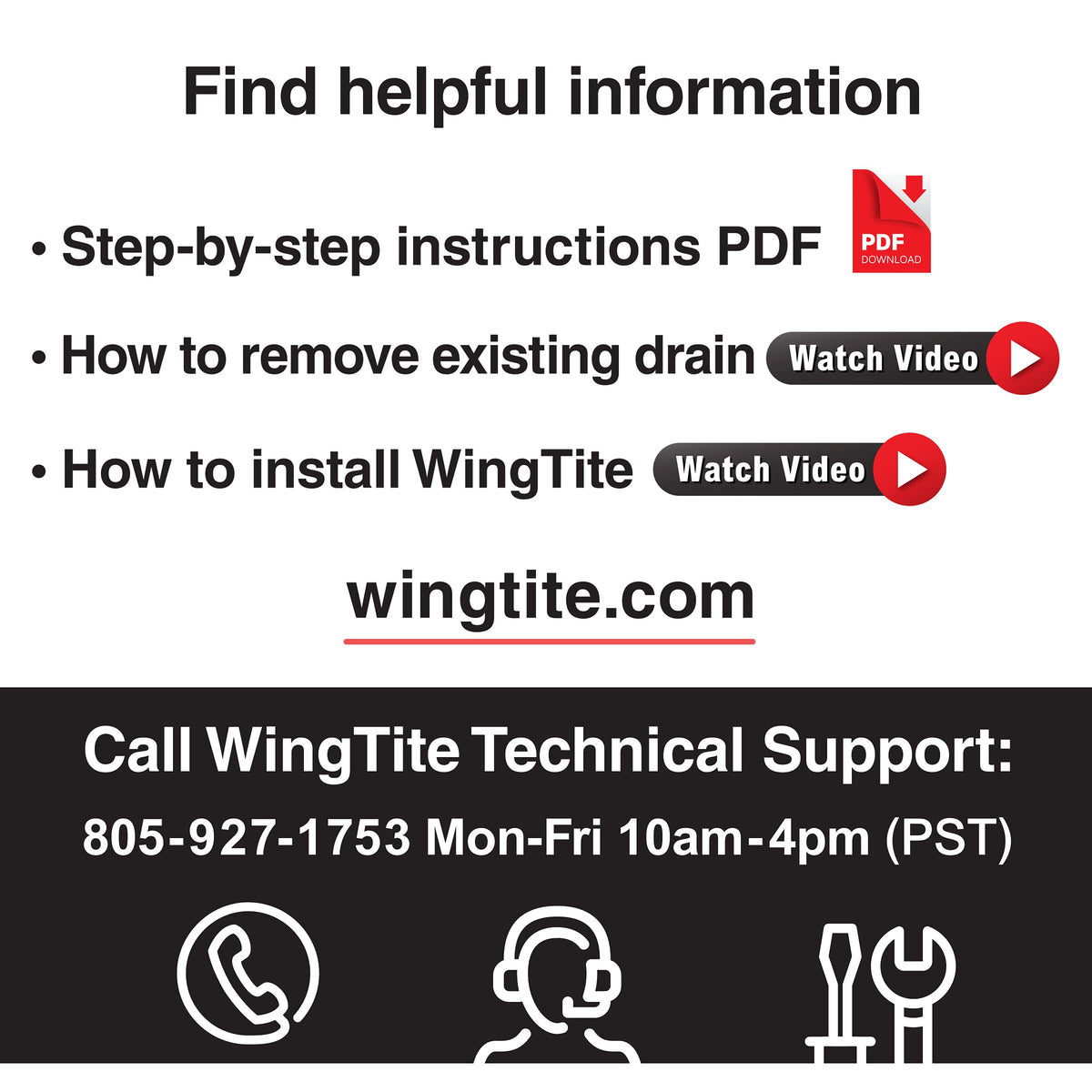 WingTite made in USA label on packaging emphasizes quality and local support.