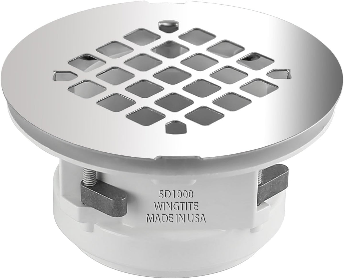 WingTite shower drain top-installation for fiberglass showers enables repair without removing the shower.