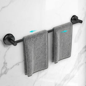 WingWider adjustable suction towel bar extended to 24 inches for versatile towel storage