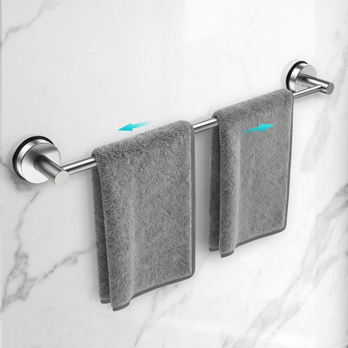 WingWider adjustable-suction-towel-bar 14-24in offers flexible length for hanging towels.