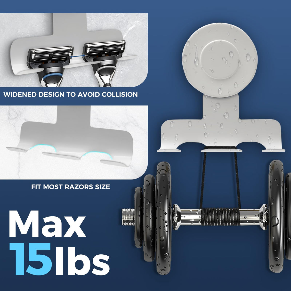 WingWider removable and reusable design makes repositioning effortless in the shower.