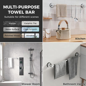 WingWider spacious-drying-space-towel-bar keeps towels dry with 3-inch clearance.