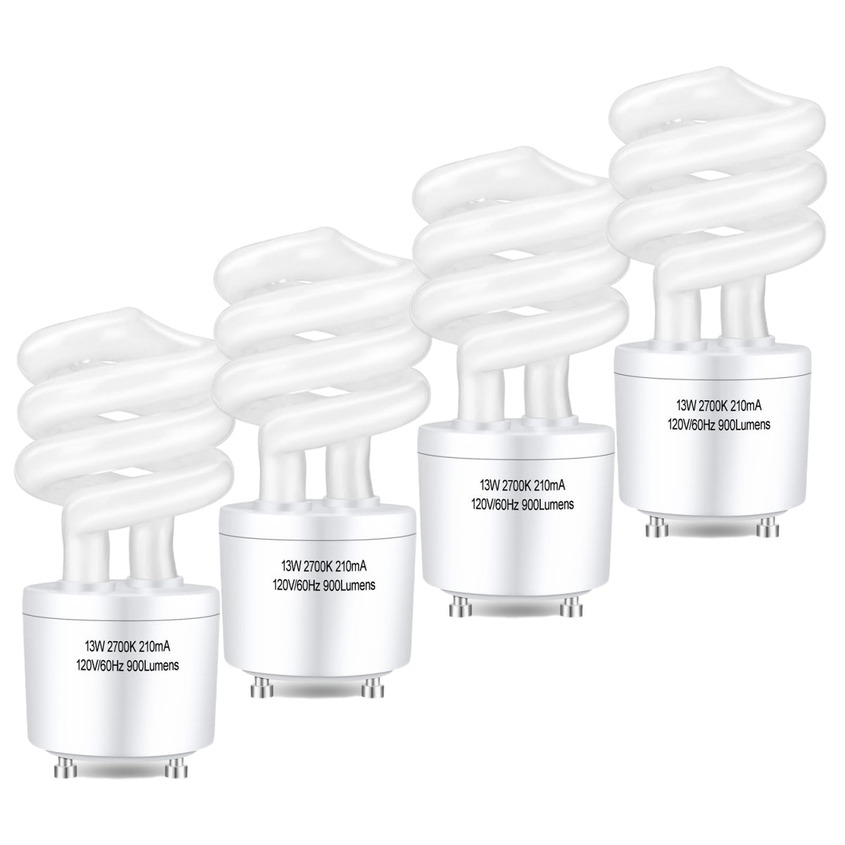 Winkcao CFL bulbs GU24 base shown in lamp delivering a 2700K warm glow.