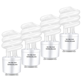 Winkcao CFL bulbs GU24 base shown in lamp delivering a 2700K warm glow.