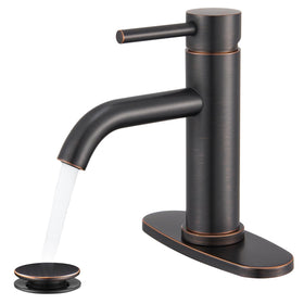 WINKEAR oil rubbed bronze bathroom faucet front view with durable finish and modern design