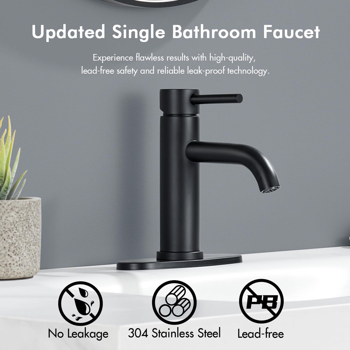 WINKEAR faucet with flexible hoses for easy under-sink routing